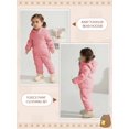 thumbnail image 4 of GYRATEDREAM Girl Pants Sets Two Pieces Outfit Kids Bear Ear Fuzzy Fluffy Hoodie Sweatshirt with Fleece Sweatpants 12M-5T, 4 of 7