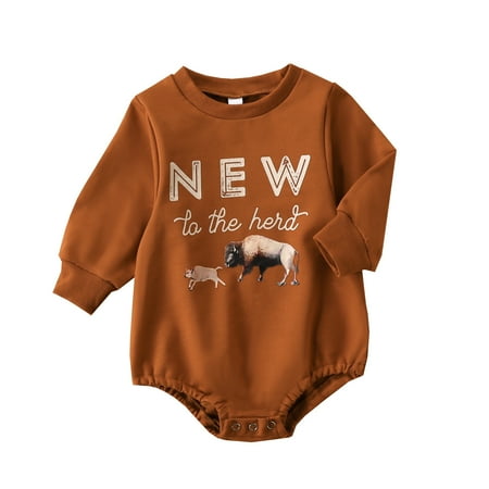 

Zrbywb Baby Jumpsuit Clothes Baby Boys Print Cotton Animal Autumn Long Sleeve Romper Bodysuit Clothes
