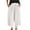 White, variant on Capri Pants for Women Cotton Linen Summer Casual Elastic Waist Wide Leg Flowy Cropped Plazzo Pants with Pockets