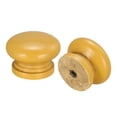 thumbnail image 4 of Uxcell Round Wood Knobs, 33x23mm Pull Handles for Drawer with Screws Yellow 10 Pack, 4 of 5