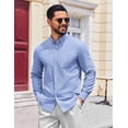 thumbnail image 3 of COOFANDY Mens Black Button Down Shirt Long Sleeve Casual Shirt Regular Fit Dress Shirt, 3 of 7