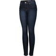 thumbnail image 3 of 2Luver, Women's, Stretchy 5 Pocket Dark Denim Skinny Jeans, Medium Blue, 11, 3 of 3