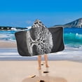 thumbnail image 5 of Big Tree in Black and White Hooded Beach Towel Kids Bath Towels Quick Dry for Pool Swiming 50" x 23.5" Microfiber Soft Bathrobe, 5 of 7