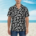 thumbnail image 4 of Balery Black Leopard Print Men's Hawaiian Shirts Short Sleeve Beach Shirt Relaxed Fit Vacation Button Down Shirts-X-Large, 4 of 9