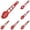 Red 6PCS, variant on Nylon Spaghetti Server Non Stick Pasta Fork Slotted Spoon Food Strainer With Spaghetti Measure Tool Strainer, 37x11x6 cm, Red 1PCS