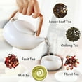 thumbnail image 4 of ZENS Japanese Teapot with Infuser, 27oz Modern Matte White Ceramic Loose Leaf Tea Pot with Bentwood Handle for Gift, 4 of 6