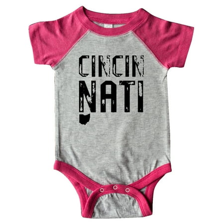

Inktastic Cincinnati Ohio Distressed Font Gift Baby Boy or Baby Girl Bodysuit