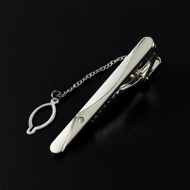 Pinza para corbata geométrica plateada para hombre, pinza para corbata sencilla y de moda, pinza para corbata con personalidad de Jacquard, accesorios