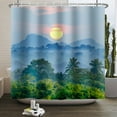 thumbnail image 2 of Nature Mountain Scene Shower Curtain,Green Forest Waterproof Fabric Bath Curtain with Hooks,47"x71", 2 of 5