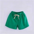 thumbnail image 6 of LLYWEY Girls Bermuda Shorts, Boys Knee Length Shorts, Kids Casual Summer Solid Elastic Waist Straight Leg Shorts with Pockets 2-3 Years, 6 of 8