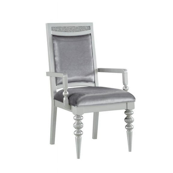 Bowery Hill Dining Arm Chair in Platinum (Set of 2)