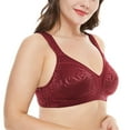 thumbnail image 2 of Wingslove Women's Full Coverage Plus Size Bra Non Padded Wireless Minimizer Bra, Wine Red 44D, 2 of 7