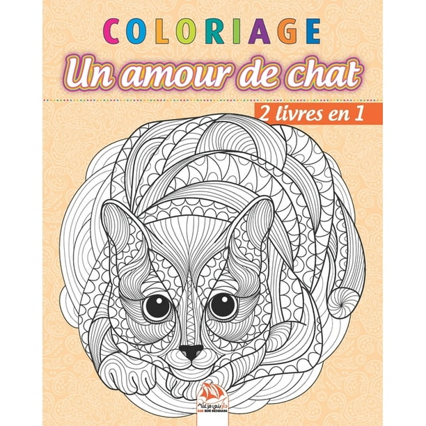 coloriage un amour de chat 2 livres en 1 livre pour adultes mandalas chats anti stress edition nuit paperback walmart com coccinelle