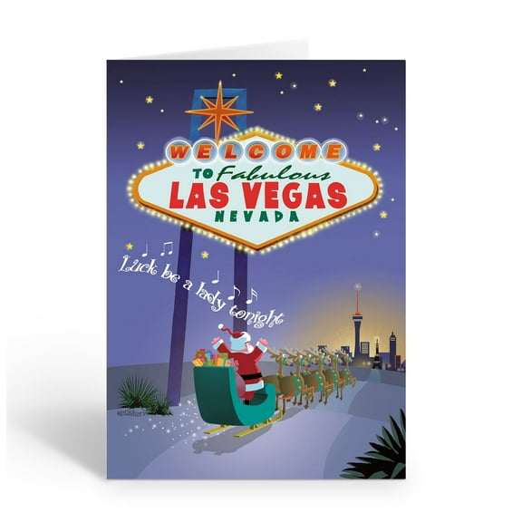 Welcome to Las Vegas Holiday Card - 12 Cards with Envelopes - Christmas - 18144