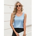 thumbnail image 4 of Zeagoo Silk Satin Tank Tops for Women Scoop Neck Sleeveless Camisole Tops 2026 Summer Basic Blouses, 4 of 5