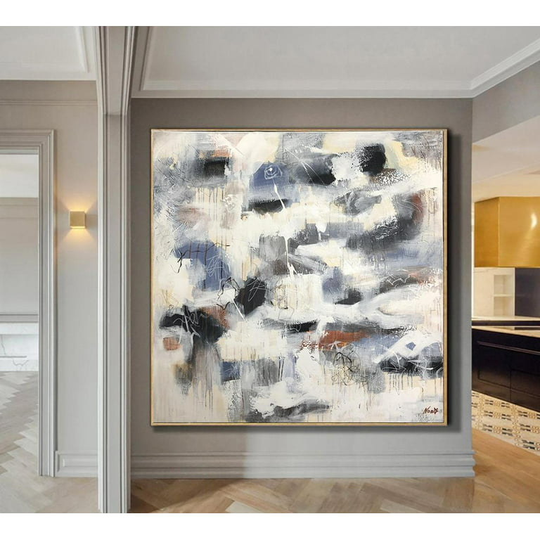 Large Canvas Painting / Oversize Painting / Beige Painting / Landscape  Painting / Modern Painting / Black Painting / Oil Abstract Painting 