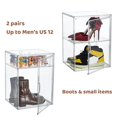 thumbnail image 4 of Caja de exhibición transparente XXX Grande contenedores de almacenamiento de plástico apilables con tapa organizadores de caja de zapatos para botas d, 4 of 6