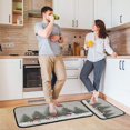 thumbnail image 6 of 2-Piece Kitchen Rugs Set Non-Slip Mats Carpet Floor for Kitchen, Bathroom (19.7"x27.6" & 19.7"x47.2") Christmas Deer and Snowmen, 6 of 7