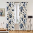 thumbnail image 2 of Blue Gray Spring Floral Kitchen Curtains 84 Inch Length, Vintage Botanical Grommet Top Bedroom Living Room Curtains, Light Filtering Cafe Curtain Drapes 2 Panels Set 84''x84'', 2 of 9