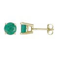thumbnail image 4 of Vir Jewels 1/2 CTTW Emerald Stud Earrings 14K White Gold Round with Push Backs May Birthstone Female, 4 of 6