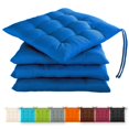 thumbnail image 1 of Juego de 4 cojines de asiento 40x40x3cm con correas para interior y exterior con sello Oeko-Tex - (antracita), 1 of 4