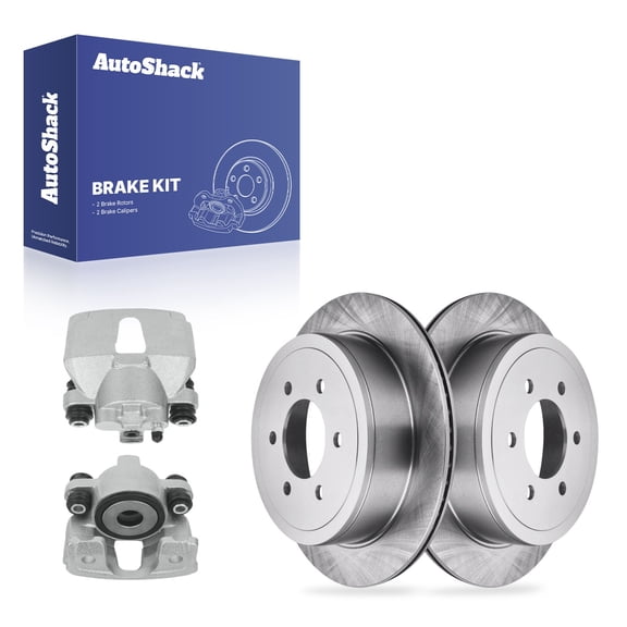 AutoShack Rear Brake Rotors & Calipers for Ford, F-150 Heritage 2004, 4WD RWD V6 4.2L V8 4.6L 5.4L - 13.69" (347.8 mm), 6-Lug