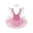 thumbnail image 2 of TiaoBug Kids Girl Ruffle Flying Sleeve Ballet Tutu Dress Ballerina Costume Dancewear, 2 of 7