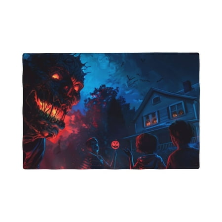 

Placemats Set of 4 Spooky Halloween Night Scene Place mats for Dining Table Indoor/Outdoor Cute Heat Resistant Washable Table Mats(18 x 12 )