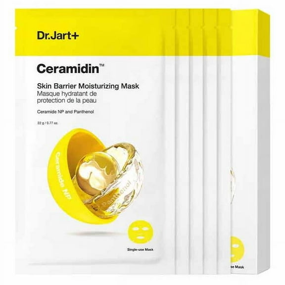 K Beauty Dr. Jart Ceramidin Facial Barrier Mask 22g 0.77oz x 5 Masks