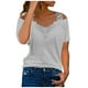 thumbnail image 1 of Tops Para Mujer Elegante Blusa Casual Camisas Fuera Del Hombro Moda Con Cuello en V Encaje Patchwork Sólido Caims Top Odeerbi  ODB166838, 1 of 8