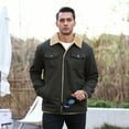 thumbnail image 4 of Men's Winter Trucker Jacket Thick Thermal Cotton Warm Fleece Lined Coat with Flap Pockets, 4 of 8