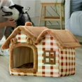 thumbnail image 5 of Soft Double Roof Houses Cat Sleeping Bed for Small Medium Large Dogs Cat, 5 of 5