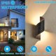 thumbnail image 2 of Indoor/Outdoor Wall Light, 10W 3000K Warm White Lamp, Modern Up Down Light Fixture, Waterproof IP65 Lighting, Metal Spiral for Bar, Bedroom, Black, 2 of 5