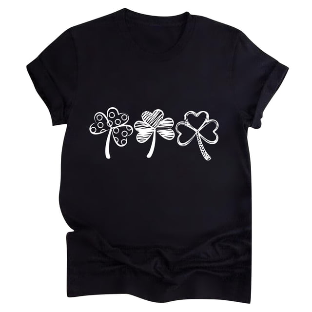 Birdeem T-Shirt Décontracté pour Femmes Imprimé Saint-Patrick à Manches Courtes