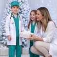thumbnail image 5 of Kids Doctor Costume 9‑Piece, Scrub Doctor Outfit with White Lab Coat, Halloween Cosplay Dress‑Up Set for Girls 8‑12 Years Old, 5 of 5