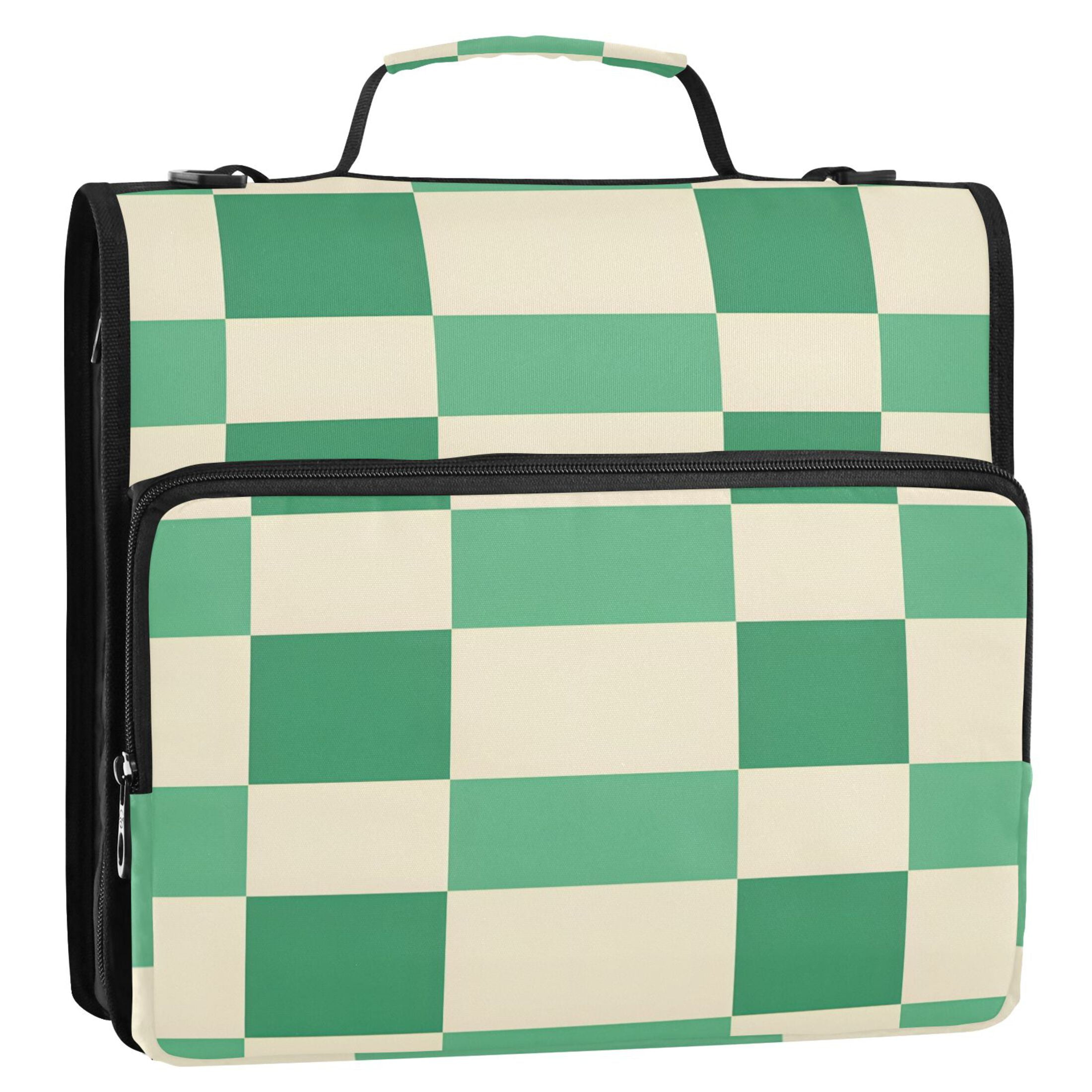 ALAZA Zipper Binder Checkered Grid-t3 3 Ring Trapper Keeper File Folder Organizer Bag