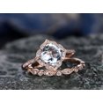 thumbnail image 3 of HeartsAndYou 3ct Natural Blue Aquamarine Bridal Set Stylish Band Ring 14k SOLID Rose Gold, 3 of 9