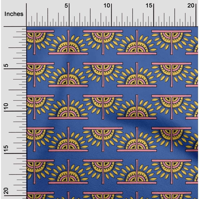 oneOone Georgette Viscose Fabric Floral Block Print Fabric By Yard 42 Inch Wide