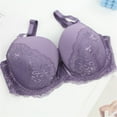 thumbnail image 2 of TEVEQ Women’S Push Up Lace Bra Comfort Padded Underwire Bra Lift Up Add One Cup Women's Bra Strap Strap Bra Set Women's Big Tight Classic Bra Set Women's Comfort Bra Bra Everyday Bra Bra Purple 80D, 2 of 4