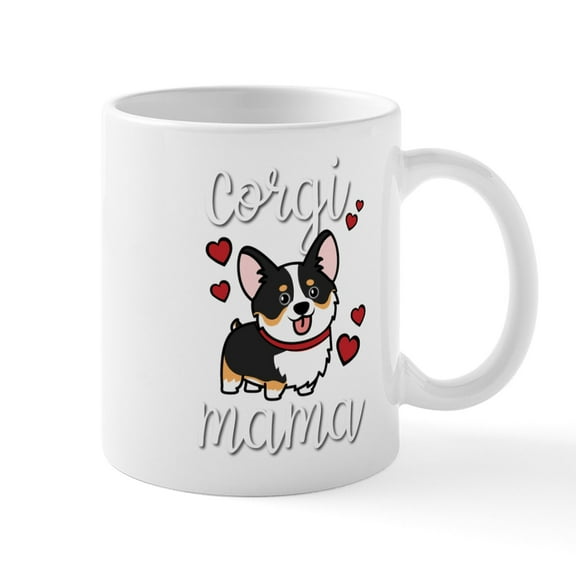 CafePress - Black Tricolor Corgi Mugs - 11 oz Ceramic Mug - Novelty Coffee Tea Cup