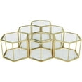 thumbnail image 3 of Modular Gold Stainless Steel Coffee Table Set – Interchangeable Hexagonal Glass End Tables for Living Room, Bedroom, or Lounge Spaces (Gold,6), 3 of 7