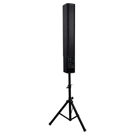Sound Town 700W Powered Column Speaker Line Array System with 6 x 5” Woofers, 2-Channel Mixer, Bluetooth and Speaker Stands for Live Music, House of Worship, Meeting Rooms, Restaurants (CARPO-V5PWS)