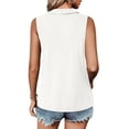 thumbnail image 6 of Women Half Zip Ribbed Sleeveless Tank Tops Dressy Casual Sporty Daily Vests Blouse White S, 6 of 6