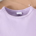 thumbnail image 4 of ZHOGXU Toddler Girl Skirt Set 2Pcs Outfits Long Sleeve Solid Color Knit Tops And Flared Mini Skirts With Bowknot Kids Cute Clothes,Purple,100, 4 of 6