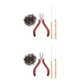 thumbnail image 4 of Goriertaly Efficient 500x Micro Link Rings Beads Plier Hook Pulling Needle Tools for Hair Extension Professionals 10 2Set, 4 of 6