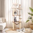 thumbnail image 4 of Gymax 68'' Large Cat Tower w/ 3 Padded Perches Condo Sisal Scratching Posts & Ramp, 4 of 10