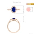 thumbnail image 5 of ANGARA Lab Grown Blue Sapphire Ornate Engagement Ring in 14K Rose Gold for Women (Size-7x5mm) | September Birthstone, Anniversary, Jewelry Gift for Women | Lab Grown Blue Sapphire Ring, 5 of 8