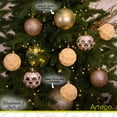 thumbnail image 4 of Esferas para árbol de navidad Artego de 8 cm de diámetro paq 6 esferas Champagne Peace * Línea Handmade Acabado soft con 3 estilos diversos, para colgar Christmas ornaments, 4 of 7