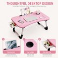 thumbnail image 4 of Portable Foldable Desk, 23.6 In Laptop Desk Table Workspace Office Organizer Bed Sofa Tray with Slots/Cup Holder/Drawer, Anti-Slip for Reading Writing Eating Watching, 4 of 8