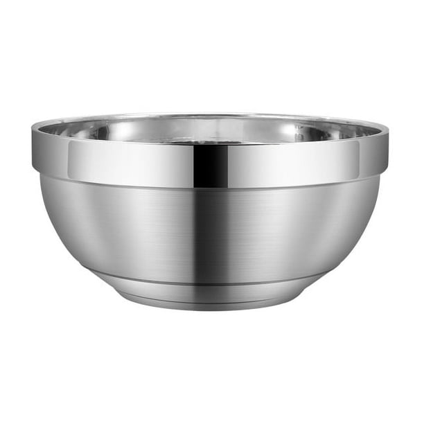 Xiao Hua cuencos de acero inoxidable de 18 cm para aperitivos, sopas, ensaladas ligeras y platos metálicos de doble pared para salsas, arroz, fideos y helados.
